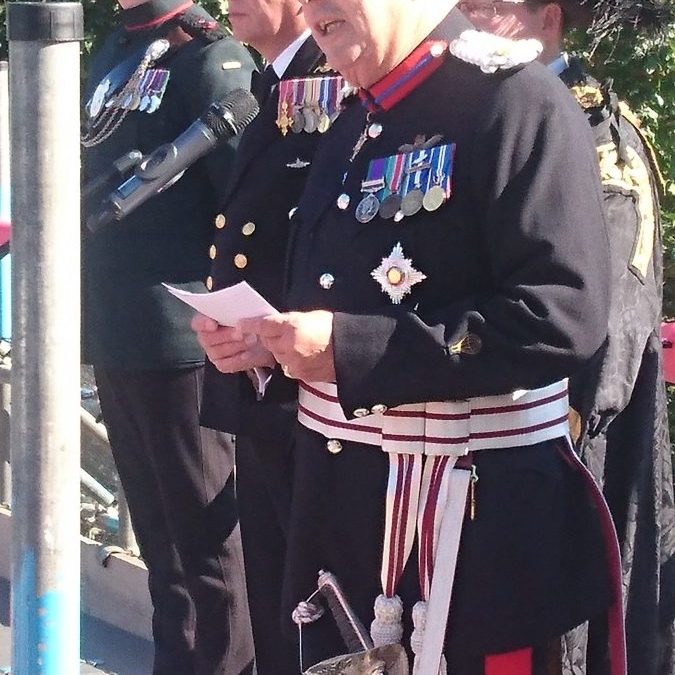 Sir Andrew Ridgway attends the opening of the Shrouds of the Somme