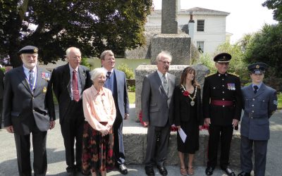 Major Colin Pape, MBE, Deputy Lieutenant unveiled a plaque in Dawlish 28th June 2019